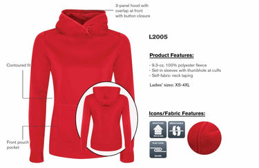 Chilly Dogs women's hoodie in red